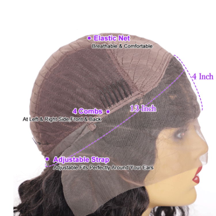 Human Hair Front Lace Bob Wigs 13X4 Lace Short Bob Wigs 150Remy