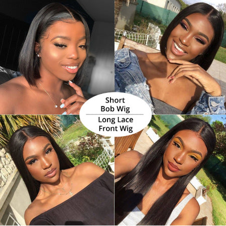 Human Hair Front Lace Bob Wigs 13X4 Lace Short Bob Wigs 150Remy