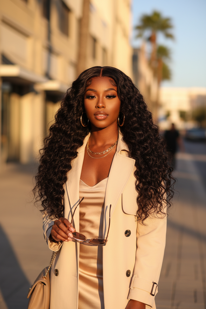 Deep Wave Invisible Hairline Wig - Lifestyle