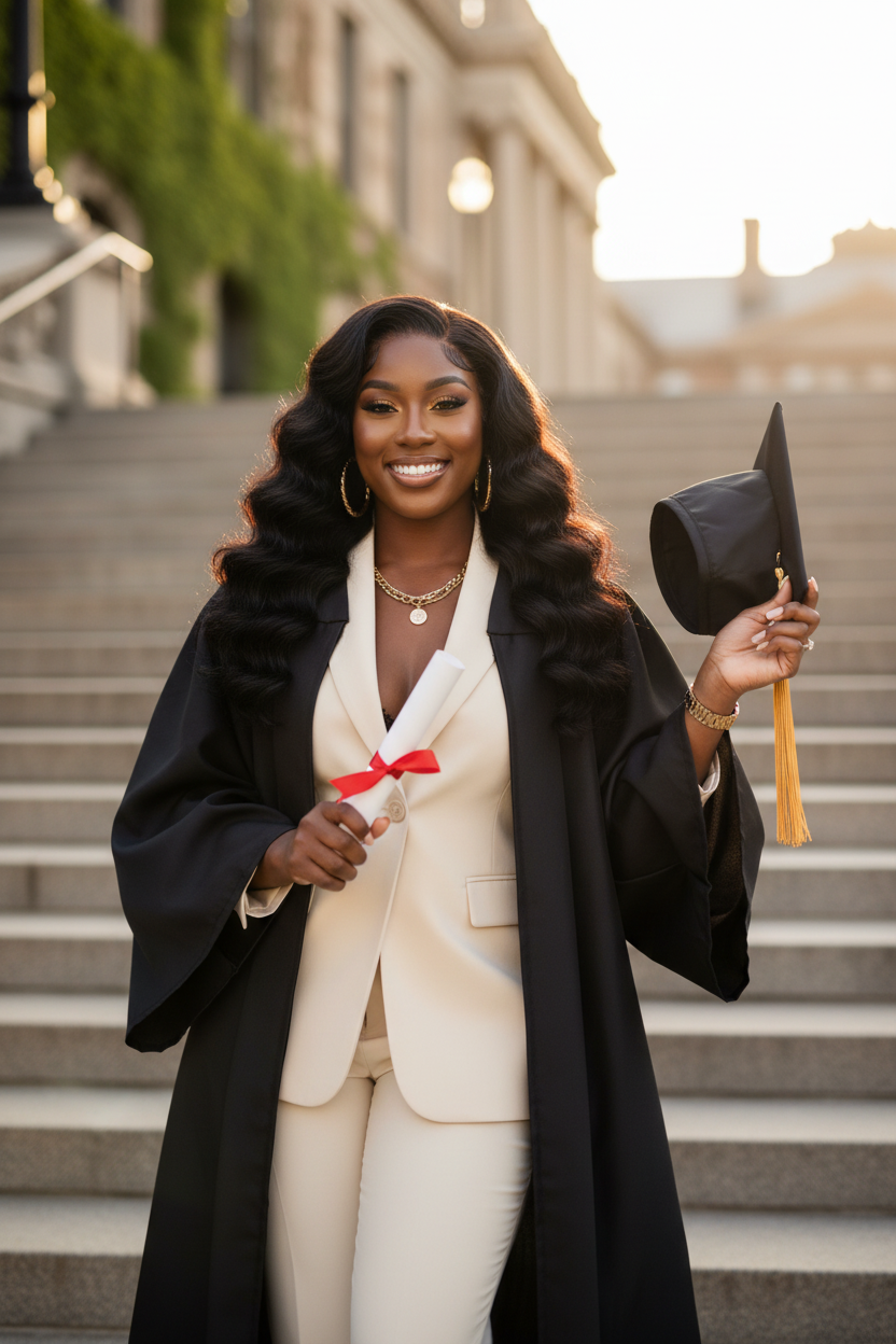 Graduation Glam - Black Woman