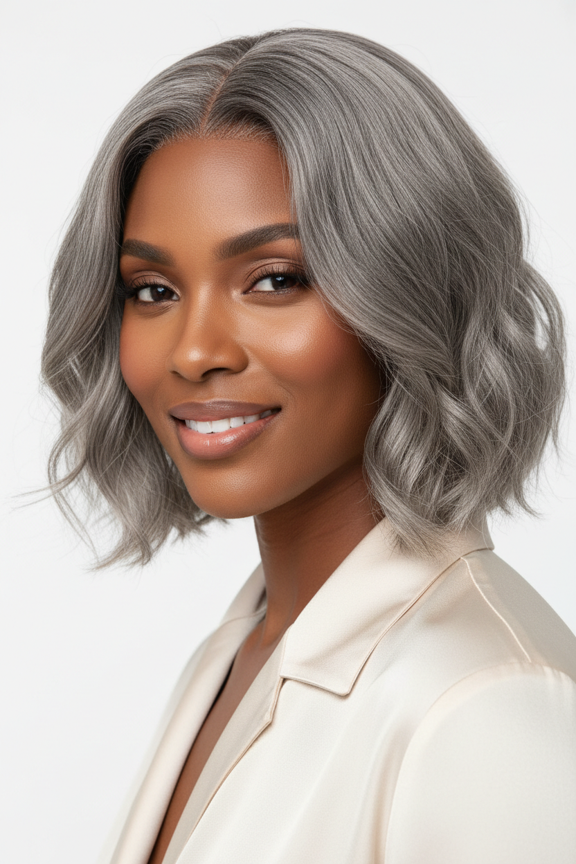 Loose Wave 13x4 Transparent Lace Front Wig (Black and Gray options)