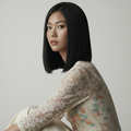 Straight Bob Wig - Asian Woman Different Pose