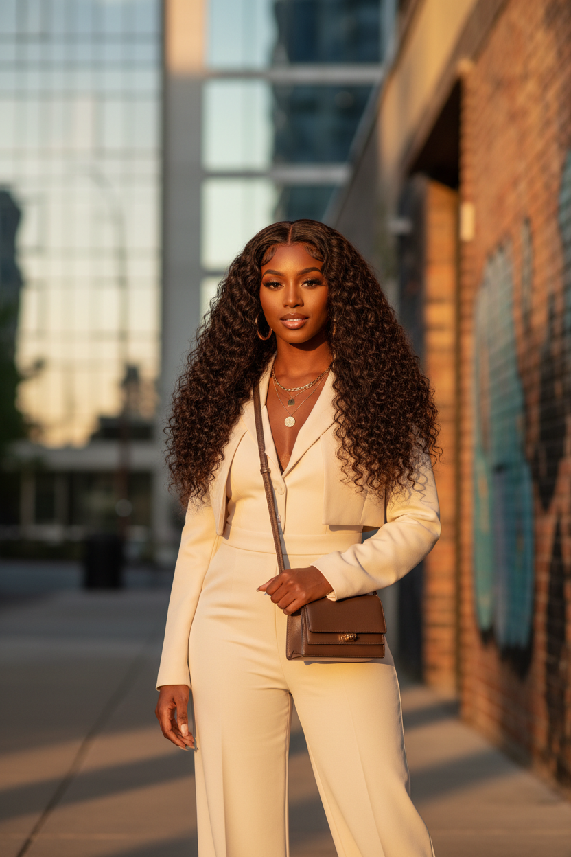 Water Wave Half Wig - Lifestyle